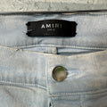 Amiri MX1 Blue Leather Mineral Blue Denim Jeans Sz 32