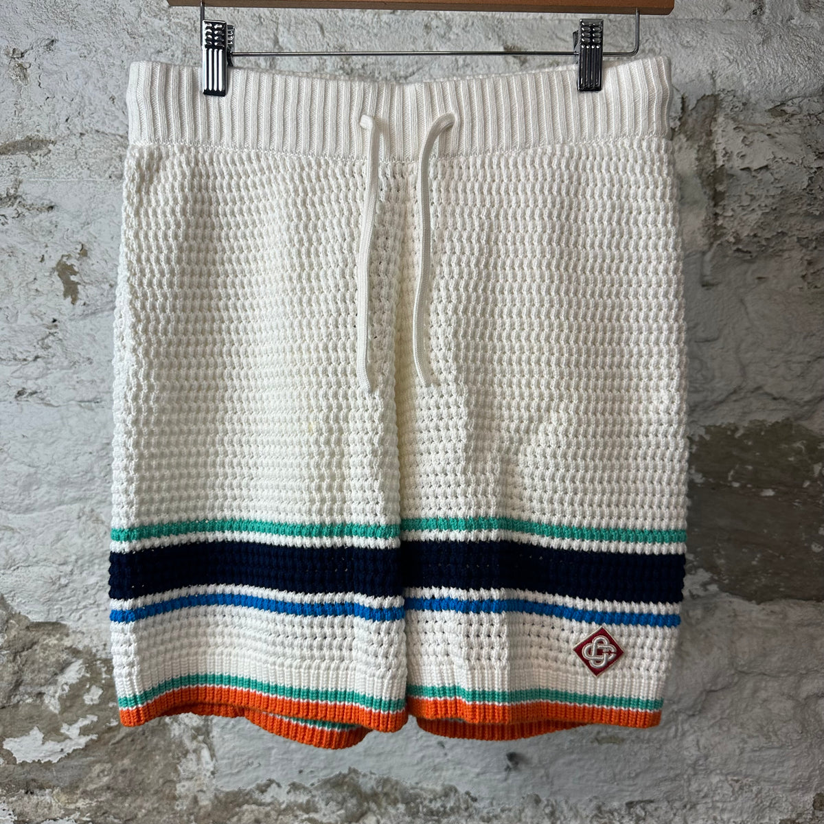 Casablanca Crochet Striped White Shorts Sz S