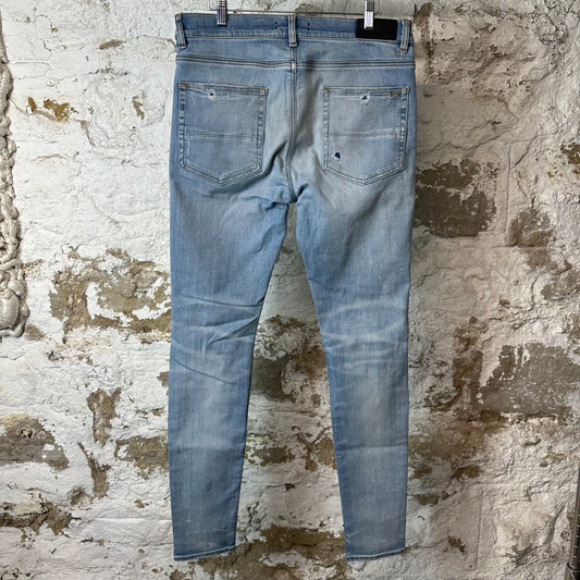 Amiri MX1 Blue Tie Dye Blue Denim Jeans Sz 34
