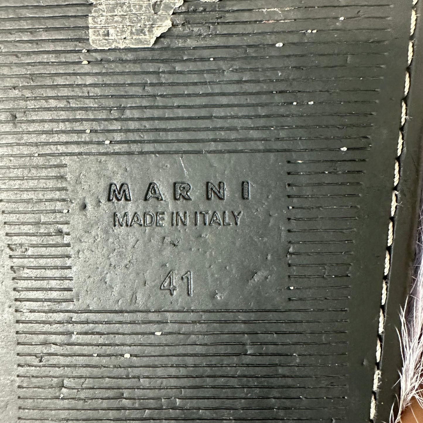 Marni Fussbett Sabot Purple Fur Slide Sz 8 (41)