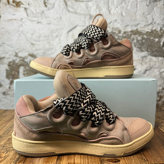 Lanvin Curb Black White Lace Pink Sneaker Sz 10 (43)