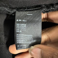 Amiri MX1 Brown Suede Black Denim Jeans Sz 38