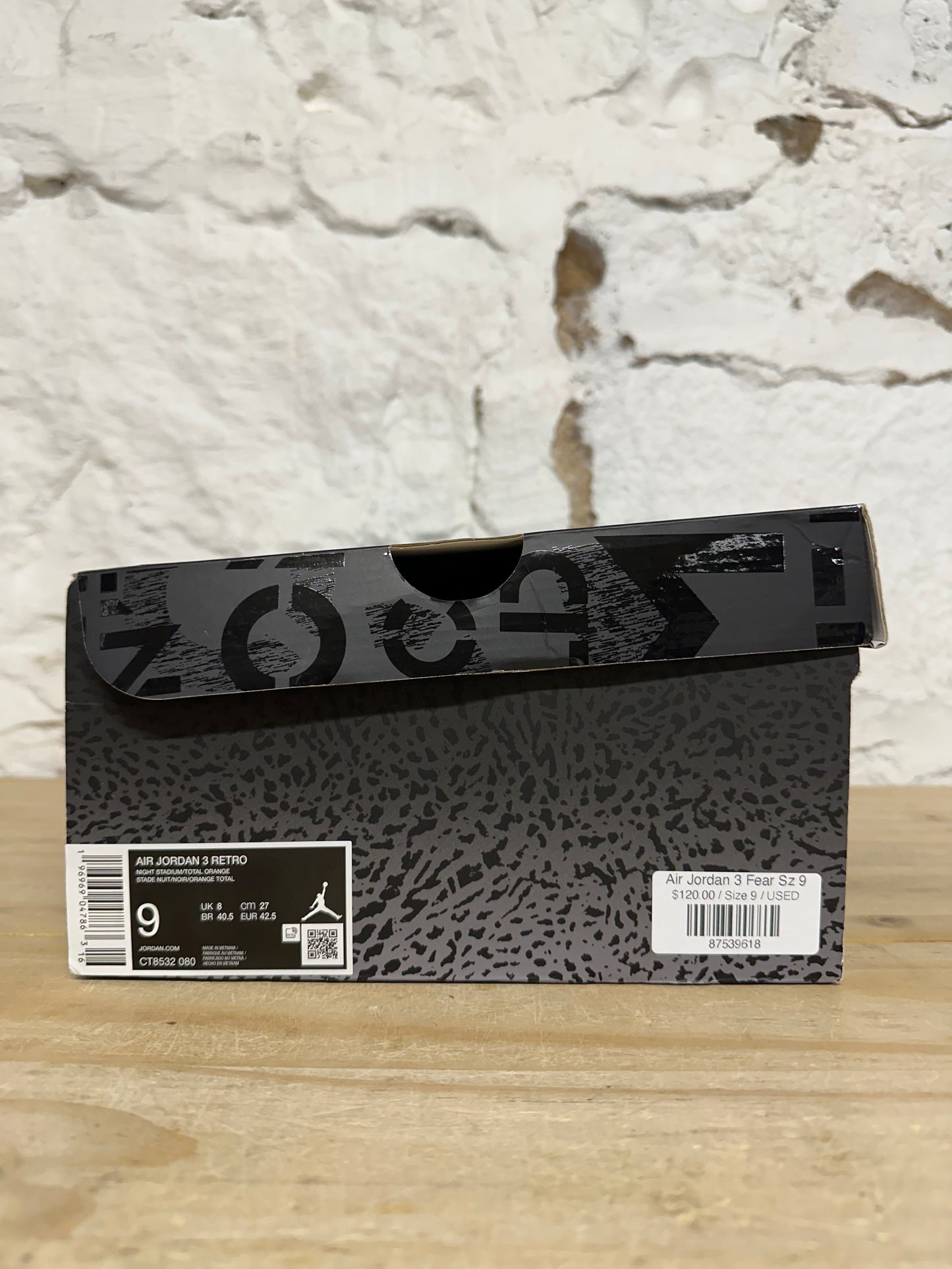 Air Jordan 3 Fear Sz 9