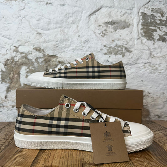 Burberry Spellout Plaid White Larkhall Sneaker Sz 10.5 (43.5)
