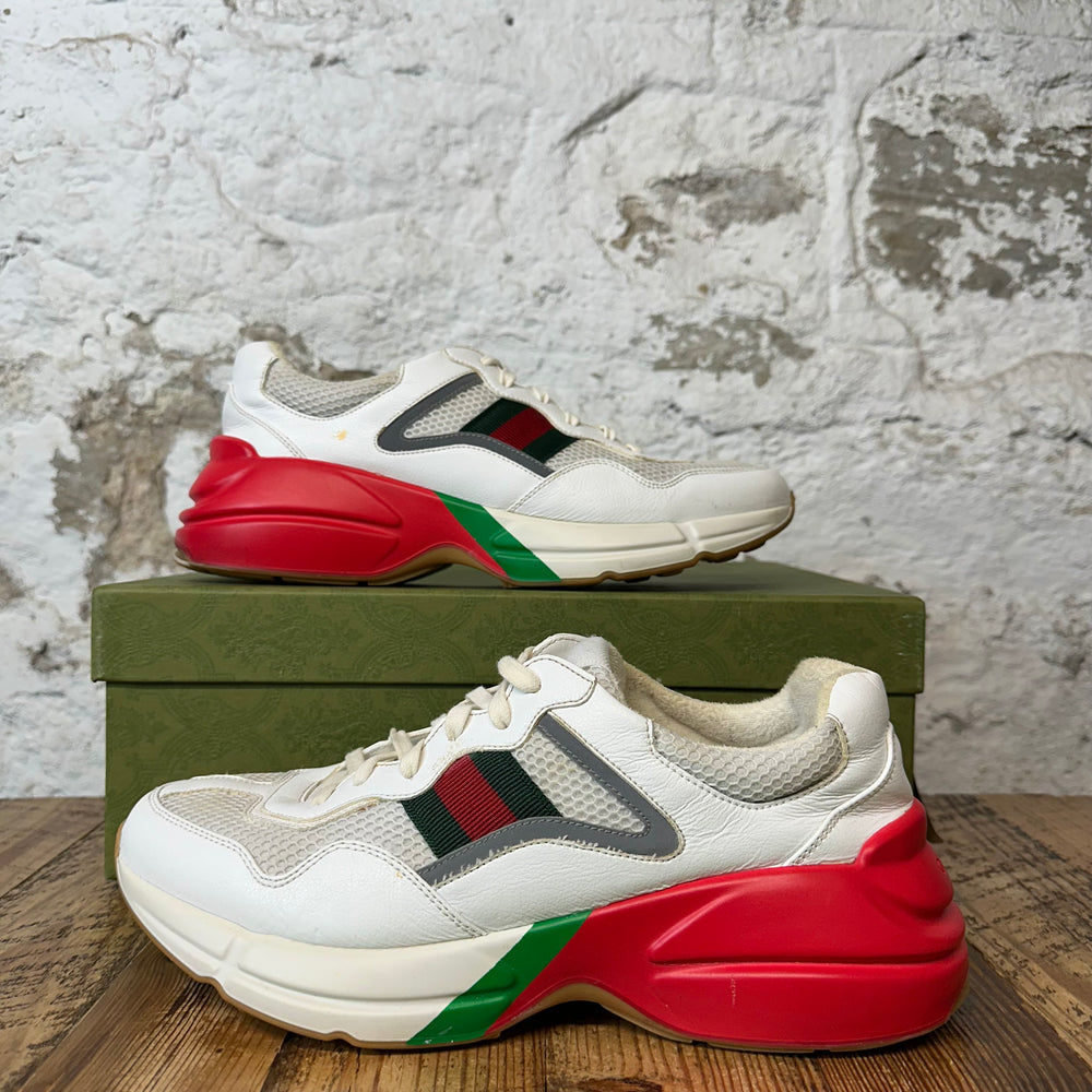 Gucci Rhyton White Red Green Sneaker Sz 9
