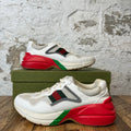 Gucci Rhyton White Red Green Sneaker Sz 9