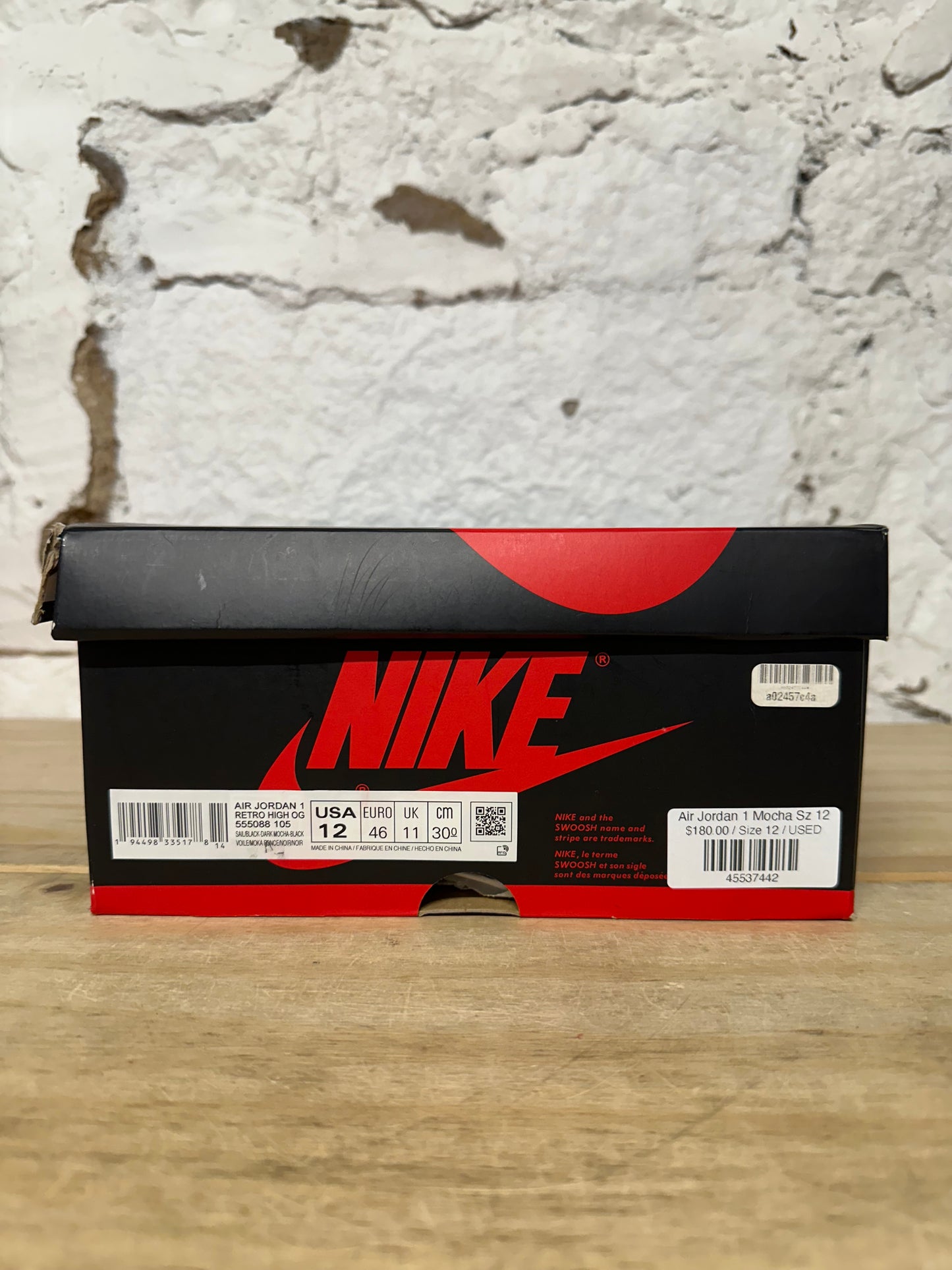 Air Jordan 1 Mocha Sz 12