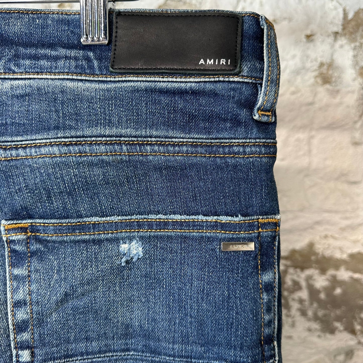 Amiri Purple Old English Dark Blue Denim Jeans Sz 34