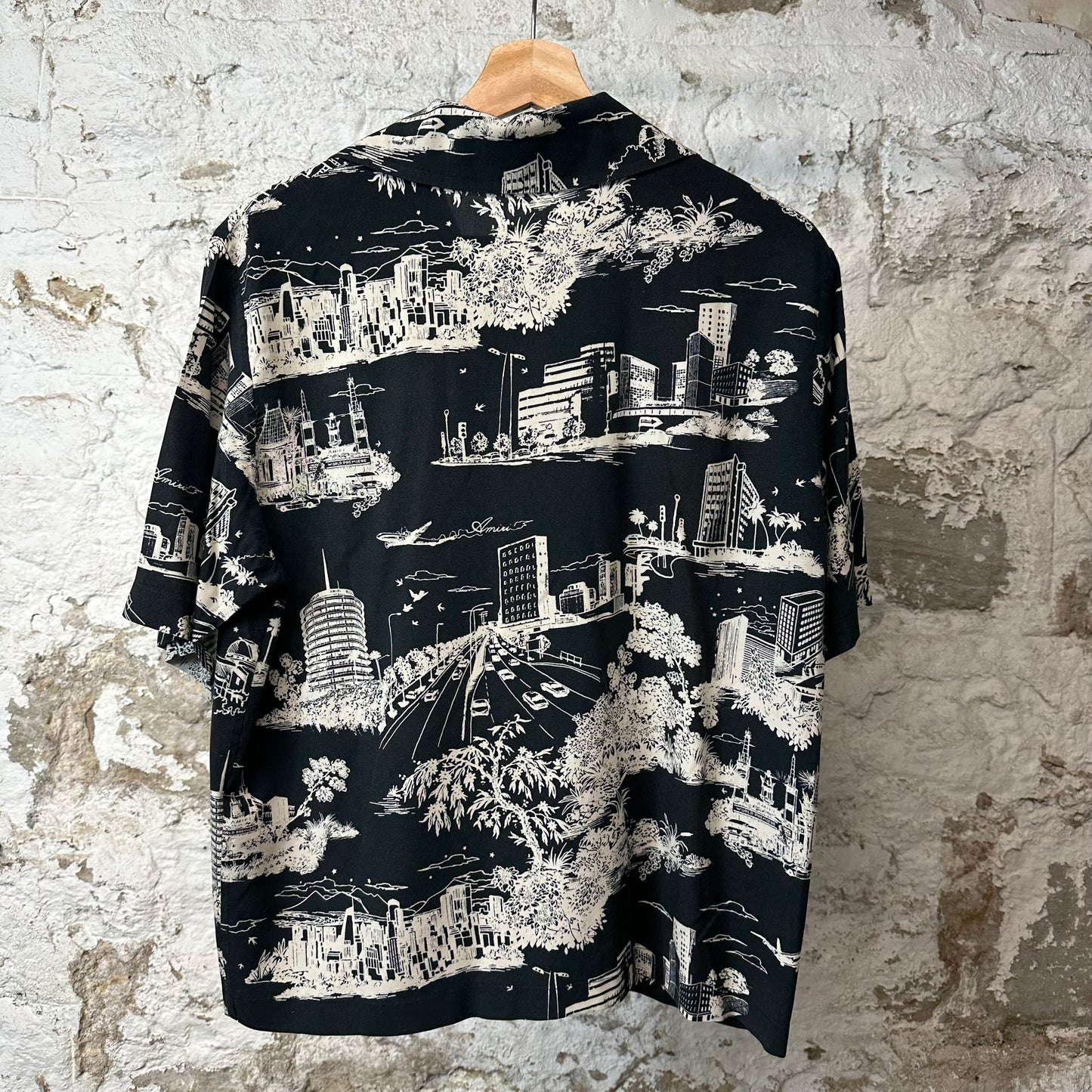 Amiri White Landmark Button Up Shirt Black Sz M