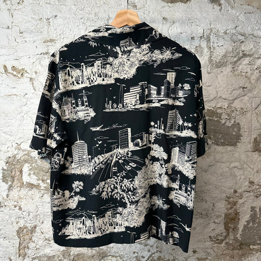 Amiri White Landmark Button Up Shirt Black Sz M