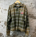 Vale Green Plaid Rhinestone Button Up Flannel Sz XL