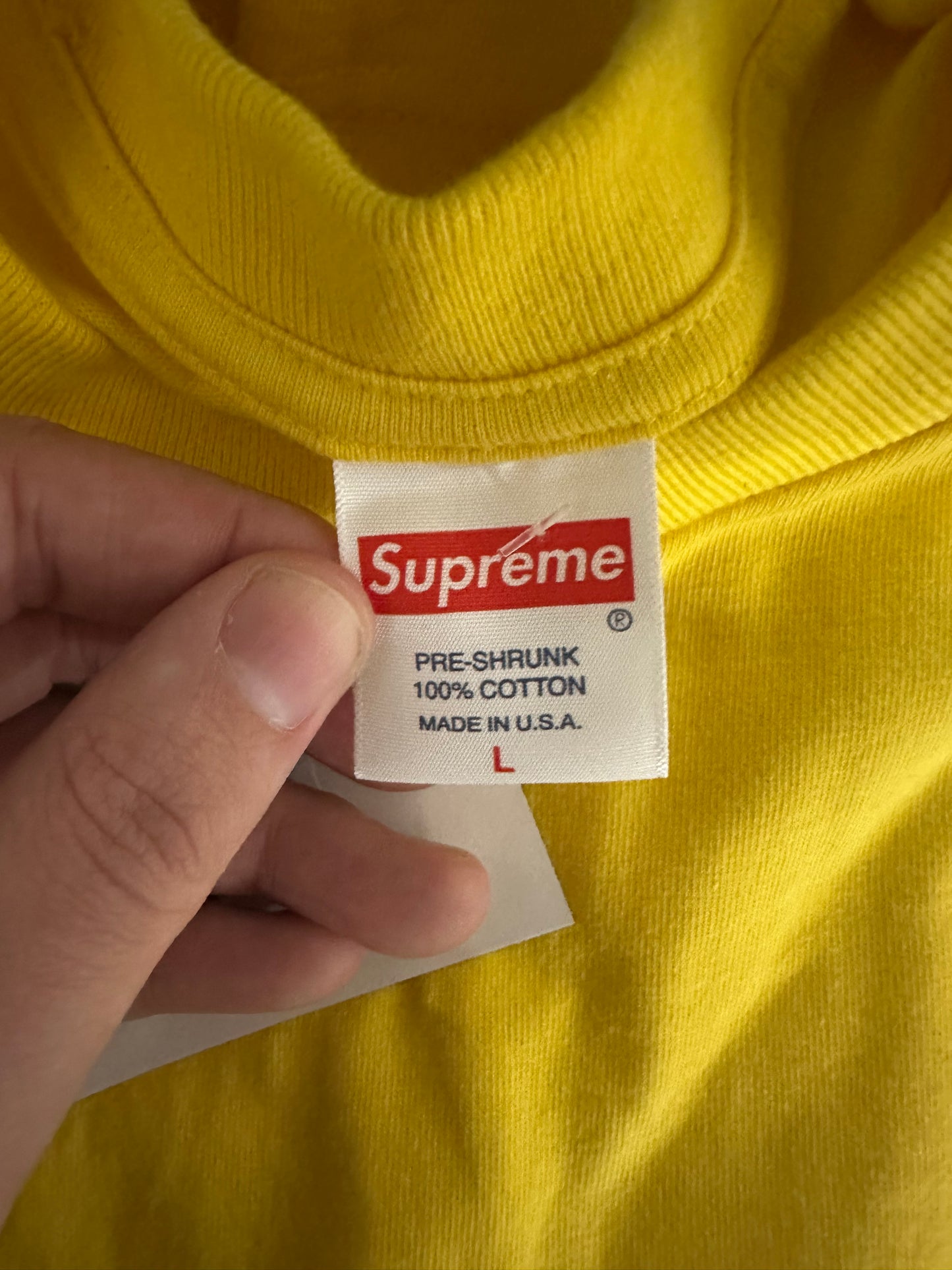 Supreme NY Yellow T-Shirt Sz L