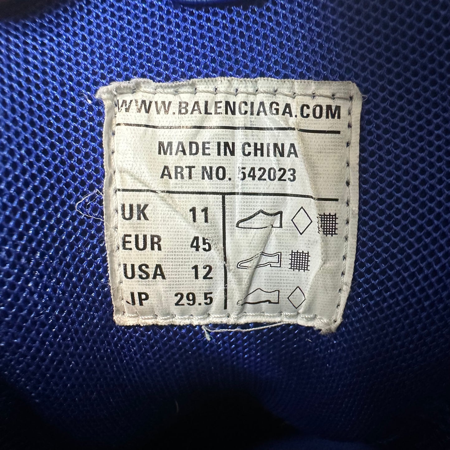 Balenciaga Track Runner Blue Dyed White Sneaker Sz 12 (45)