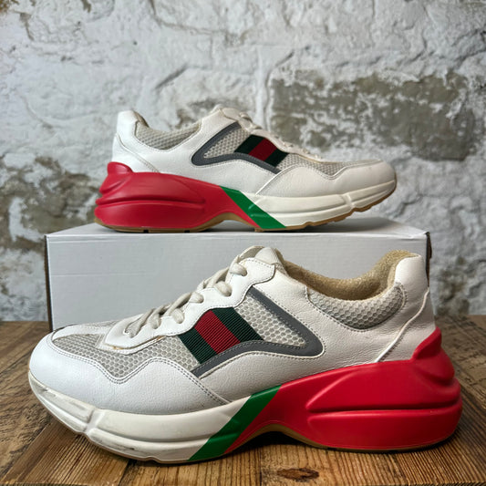 Gucci Rhyton White Red Green Sneaker Sz 10