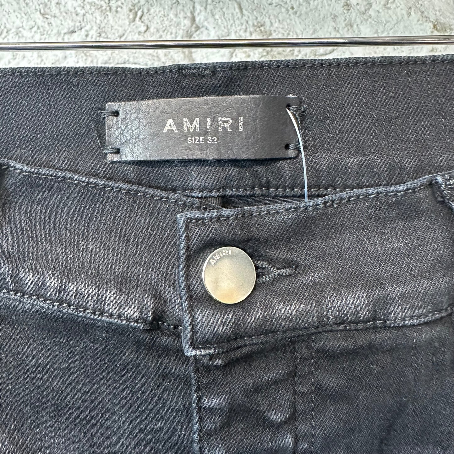 Amiri Embroidered Reaper Black Denim Jeans Sz 32