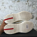 Prada Americas Cup Beige Patent Grey White Sneaker Sz 14
