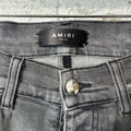 Amiri Knee Rip Plain Gray Denim Jeans Sz 28