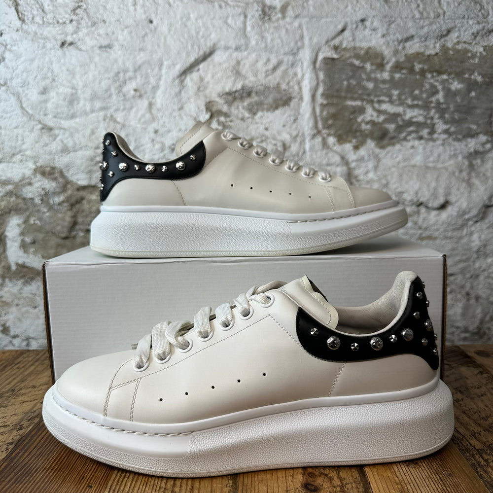 Alexander McQueen Black Studded Tab White Sneaker Sz 9 (42)