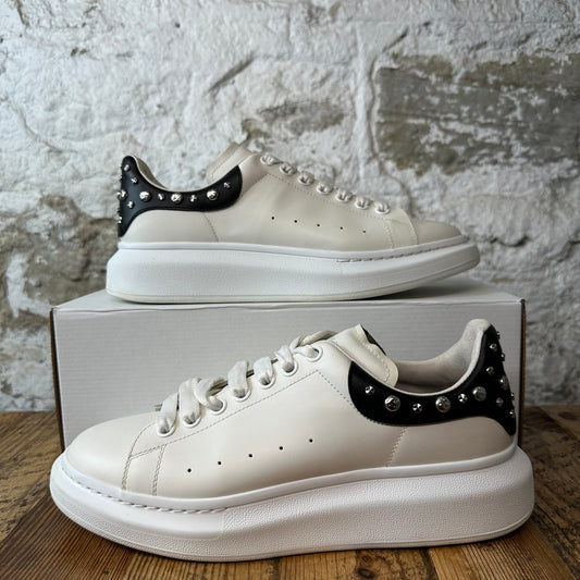 Alexander McQueen Black Studded Tab White Sneaker Sz 9 (42)