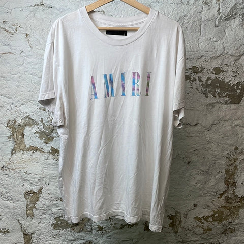 Amiri Tie Dye Spellout T-shirt White Sz XL
