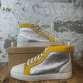 Christian Louboutin High Silver Yellow White Sneaker Sz 10 (43)