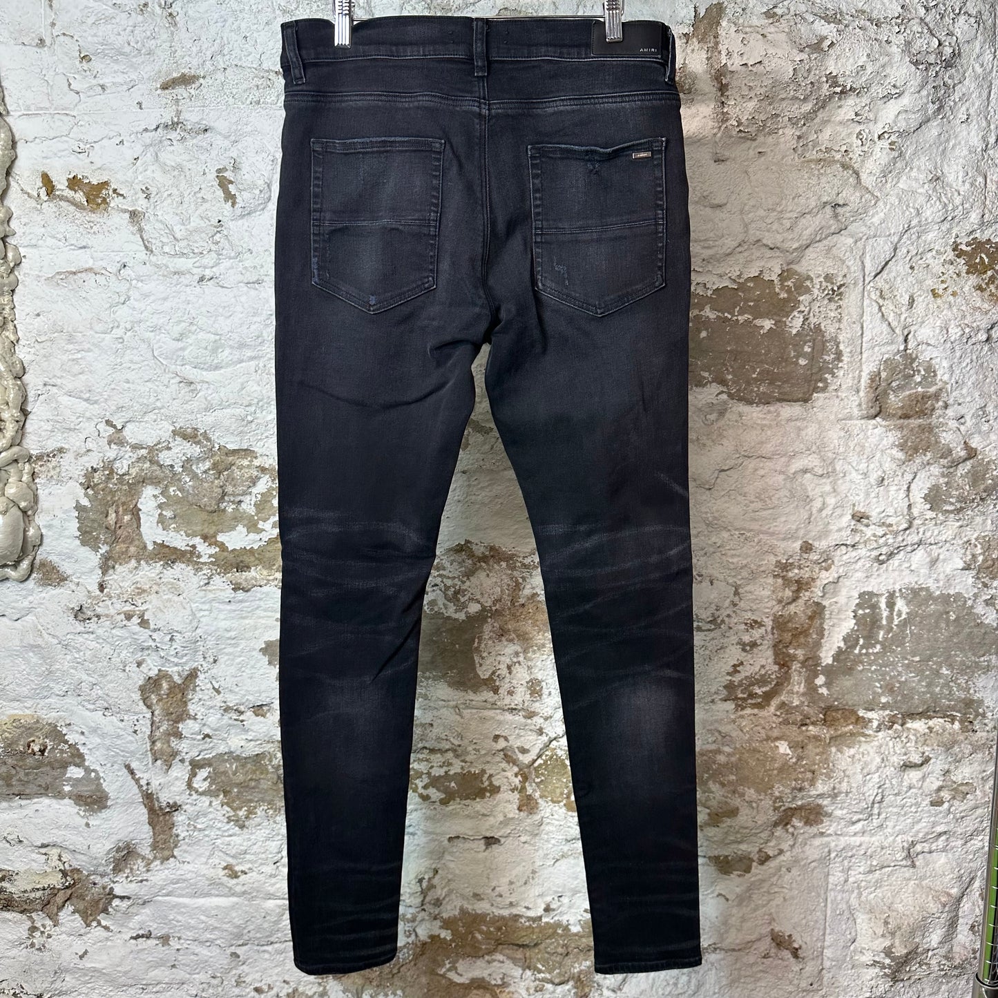 Amiri MX1 Cracked Blue Black Denim Jeans Sz 34