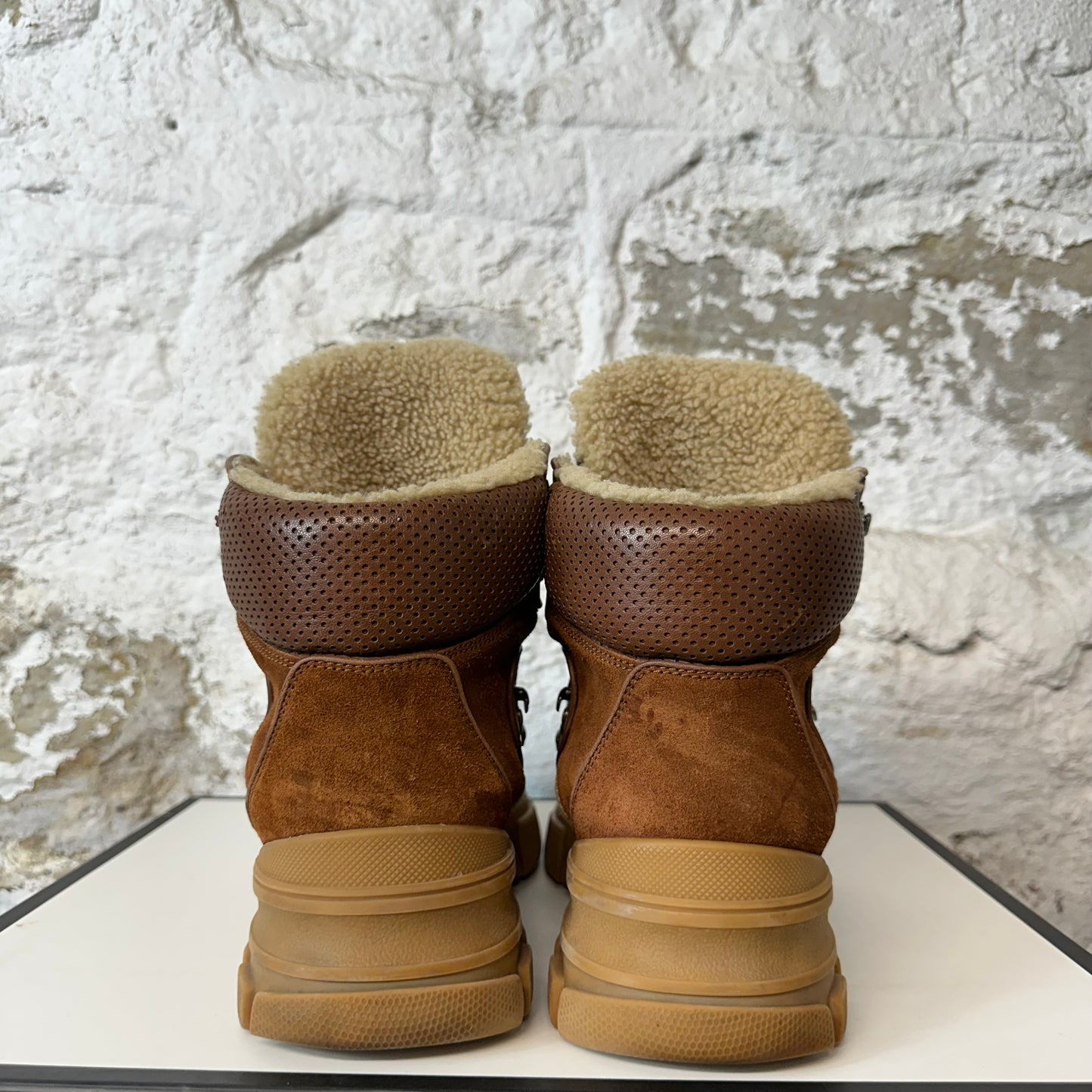 Gucci Flashtrek Brown Monogram Boot Sz 9