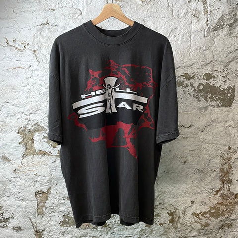 Hellstar White Cross Faded Black T-shirt Sz XL