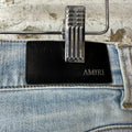 Amiri MX1 Pink Paisley Blue Denim Jeans Sz 31