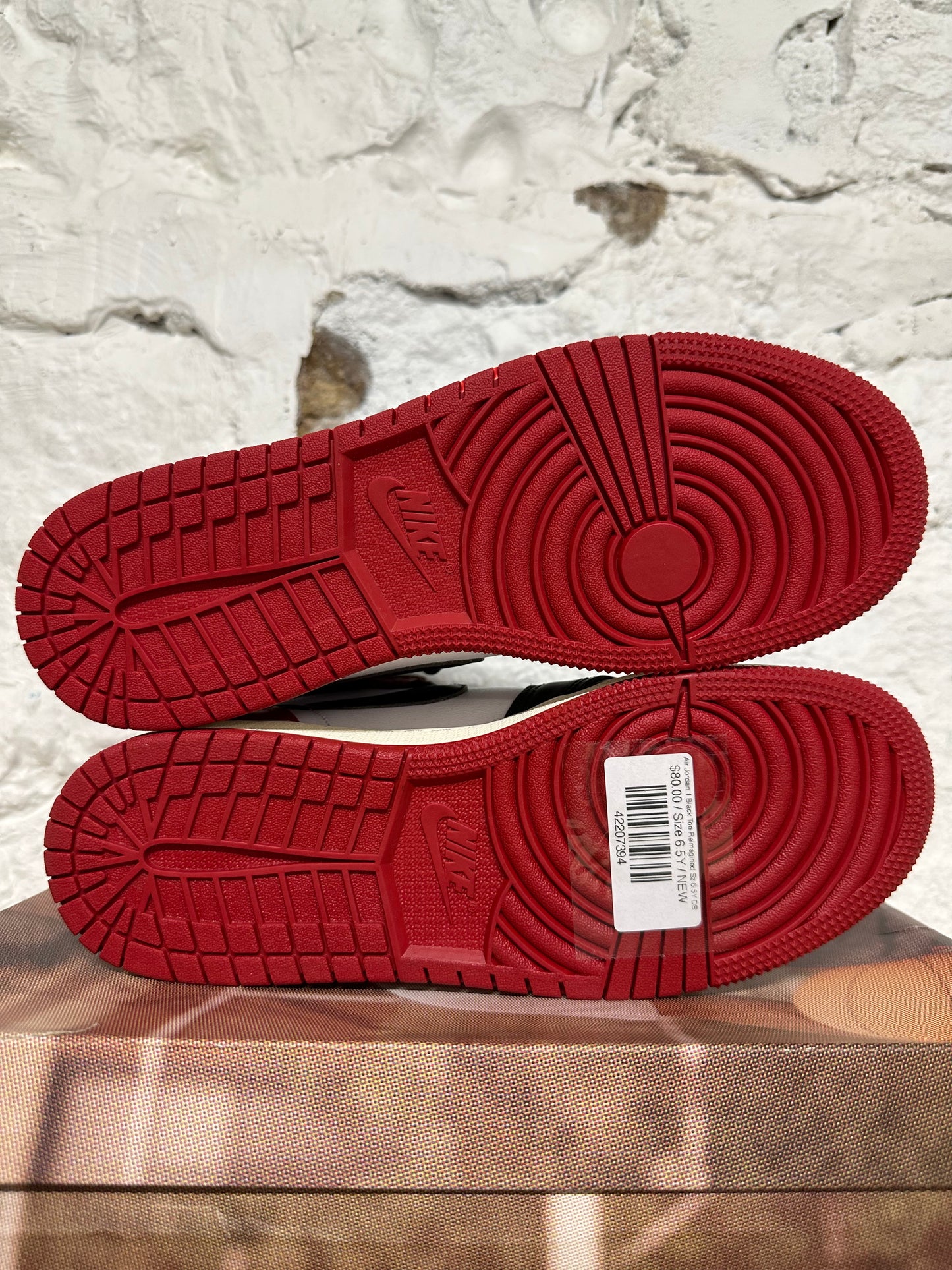 Air Jordan 1 High Black Toe Reimagined Sz 6.5Y DS