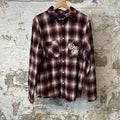 Amiri Red Plaid Swirl Flannel Sz M