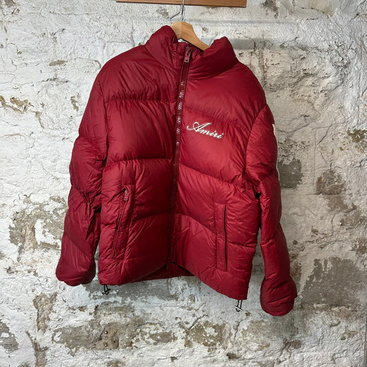 Amiri Cream Bone Puffer Jacket Red Sz M