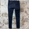 Amiri MX1 Red Suede Faded Black Denim Jeans Sz 33