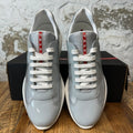 Prada Americas Cup Grey Patent White Sneaker Sz 11
