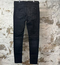 Amiri MX1 Red Suede Black Denim Jeans Sz 38