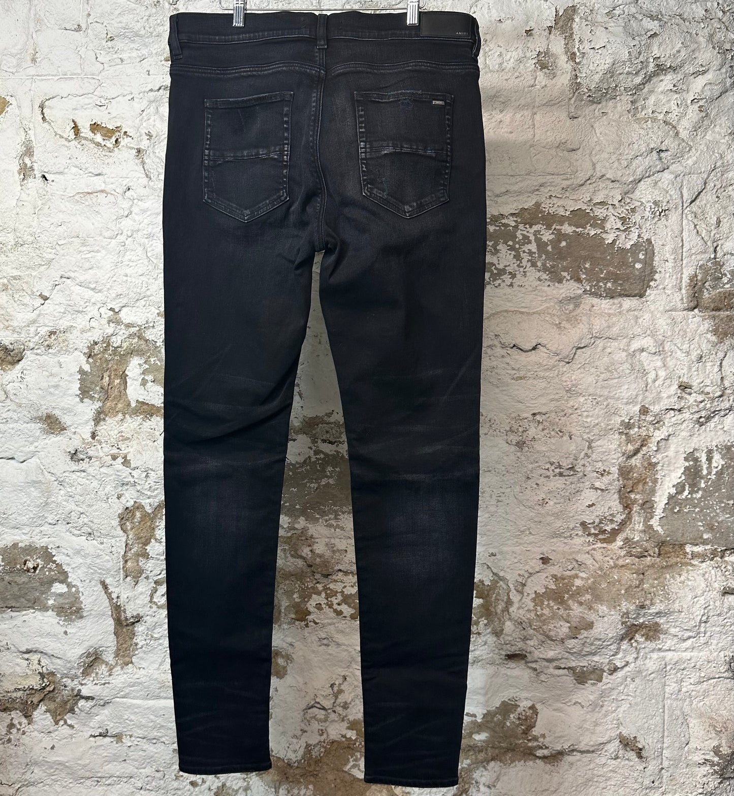 Amiri MX1 Red Suede Black Denim Jeans Sz 38