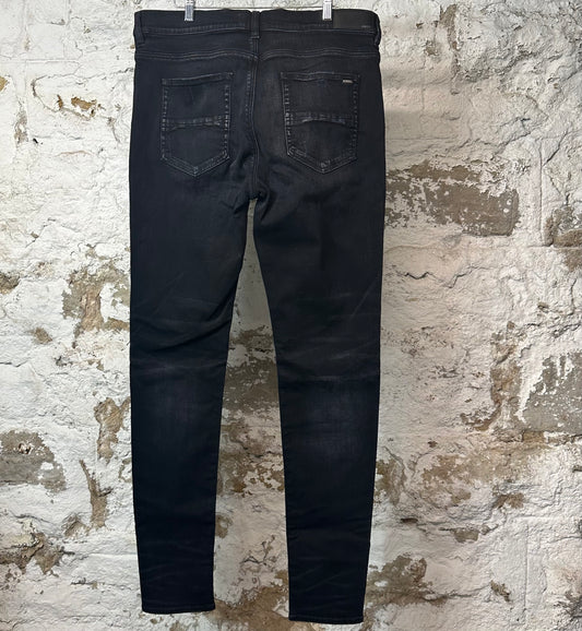 Amiri MX1 Red Suede Black Denim Jeans Sz 38