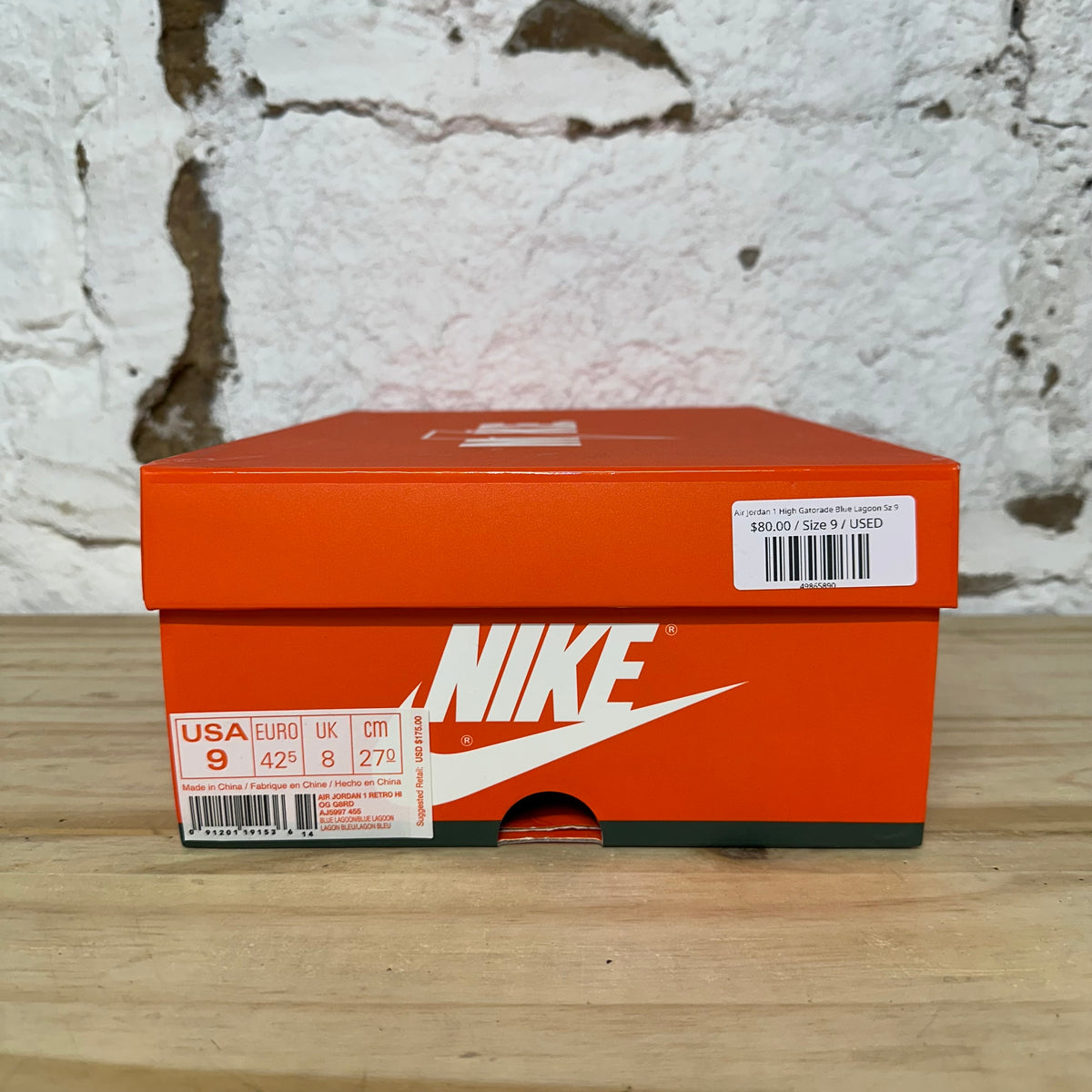 Air Jordan 1 High Gatorade Blue Lagoon Sz 9