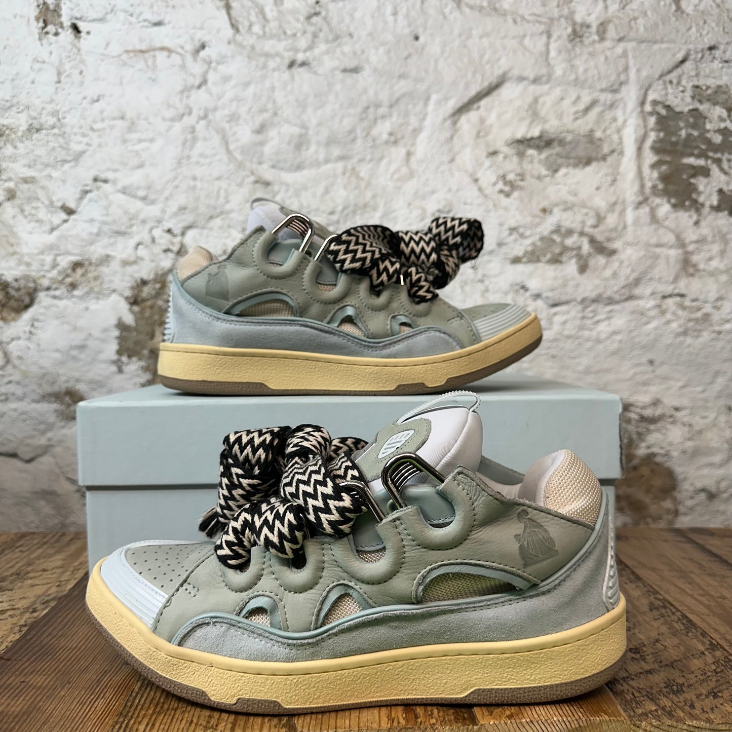 Lanvin Curb Black White Lace Jade Sneaker Sz 9 (42)