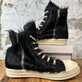 Rick Owens High Pony Hair Black Milk Sneaker Sz 14 (47)