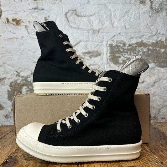 Rick Owens High Hollywood Black MIlk Sneaker Sz 8 (41)
