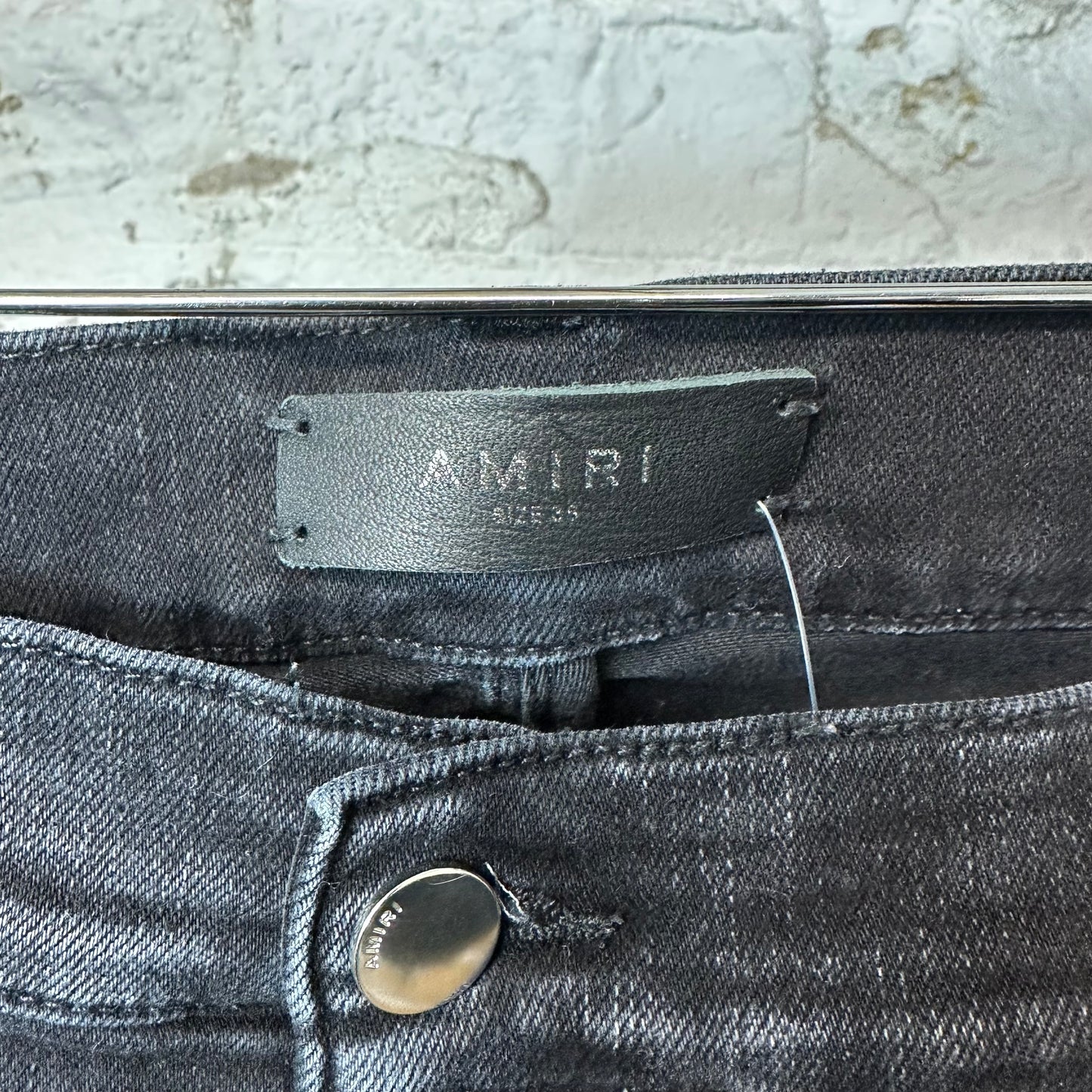 Amiri MX1 Black White Woven Black Denim Jeans Sz 38