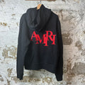 Amiri Red Embroidered Stagger Spell Hoodie Black Sz M