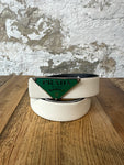 Prada Green Buckle White Belt Sz (40/100)