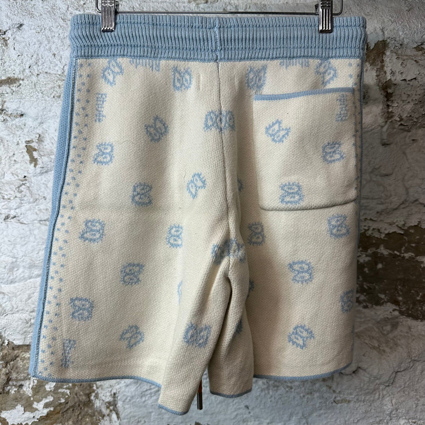 Rhude Banco Stone Blue Ivory Shorts Sz M