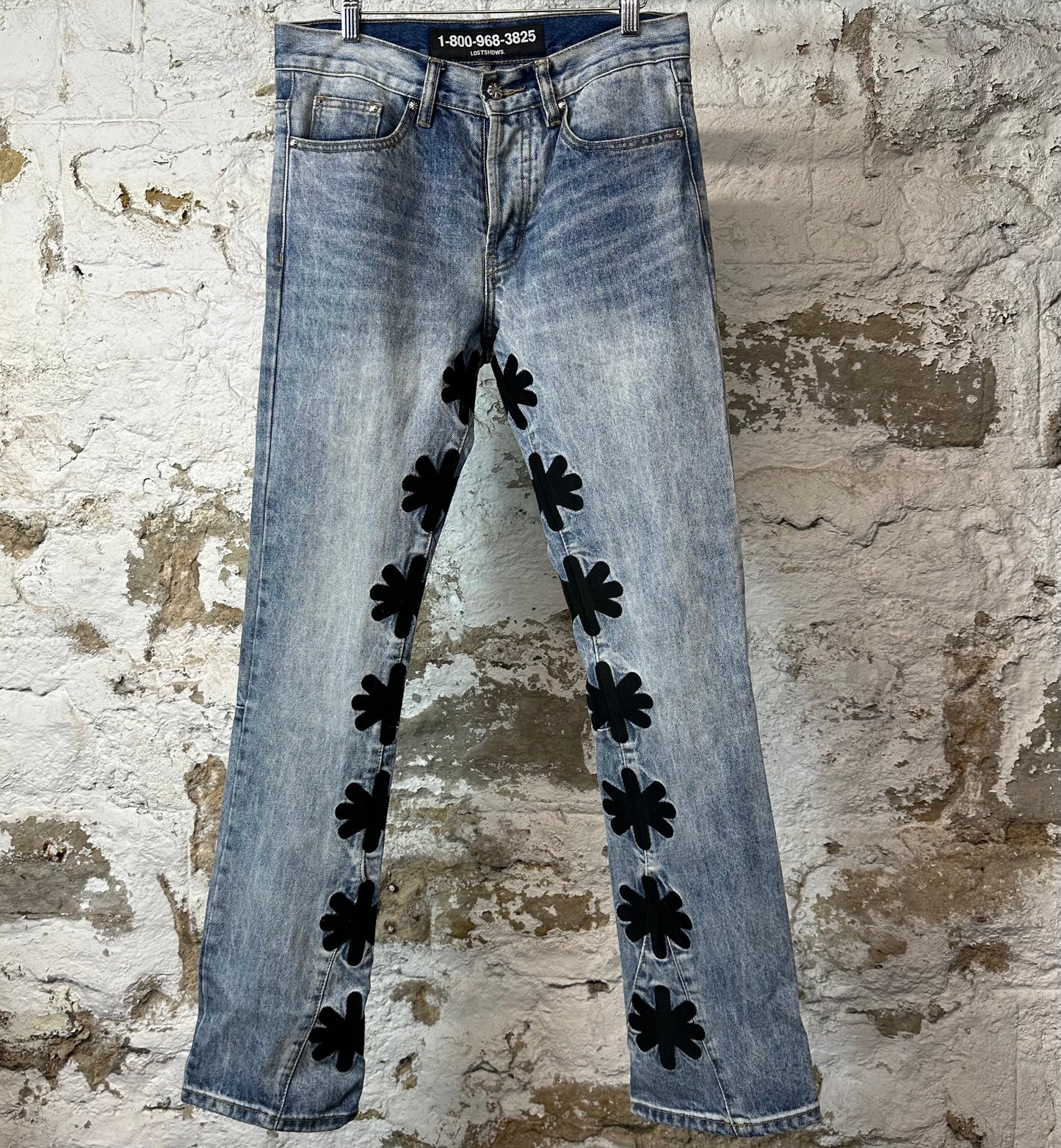 Lost Shadows Sun Logo Blue Denim Jeans Sz 30