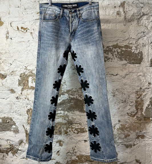 Lost Shadows Sun Logo Blue Denim Jeans Sz 30