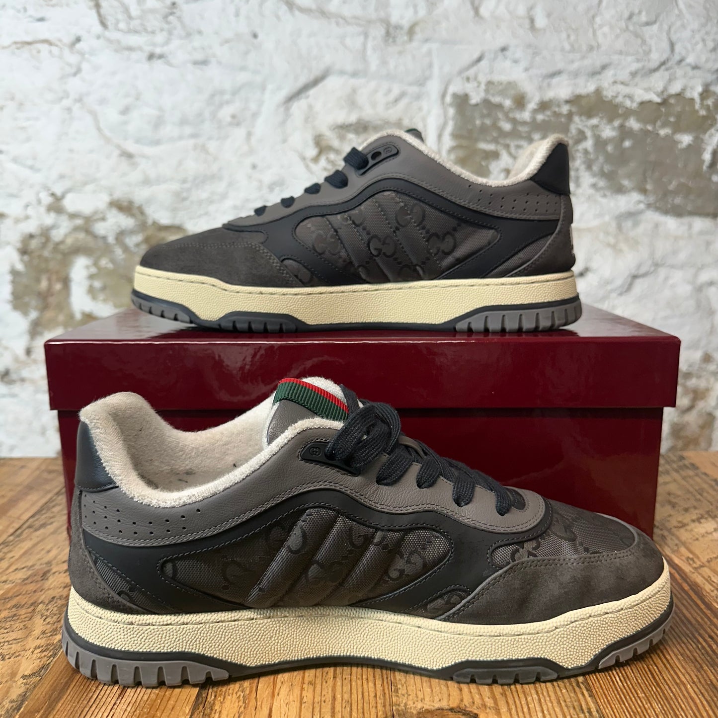 Gucci Grey GG Monogram Re-Web Sneaker Sz 8