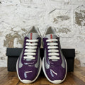 Prada Americas Cup Ciclamino Patent Grey White Sneaker Sz 7
