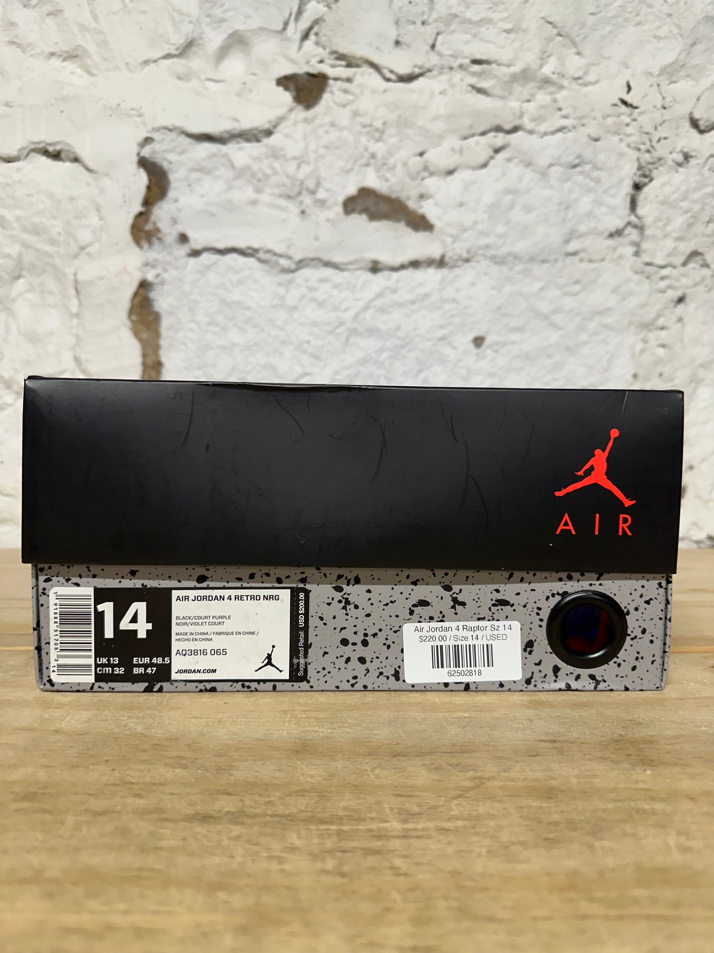 Air Jordan 4 Raptor Sz 14